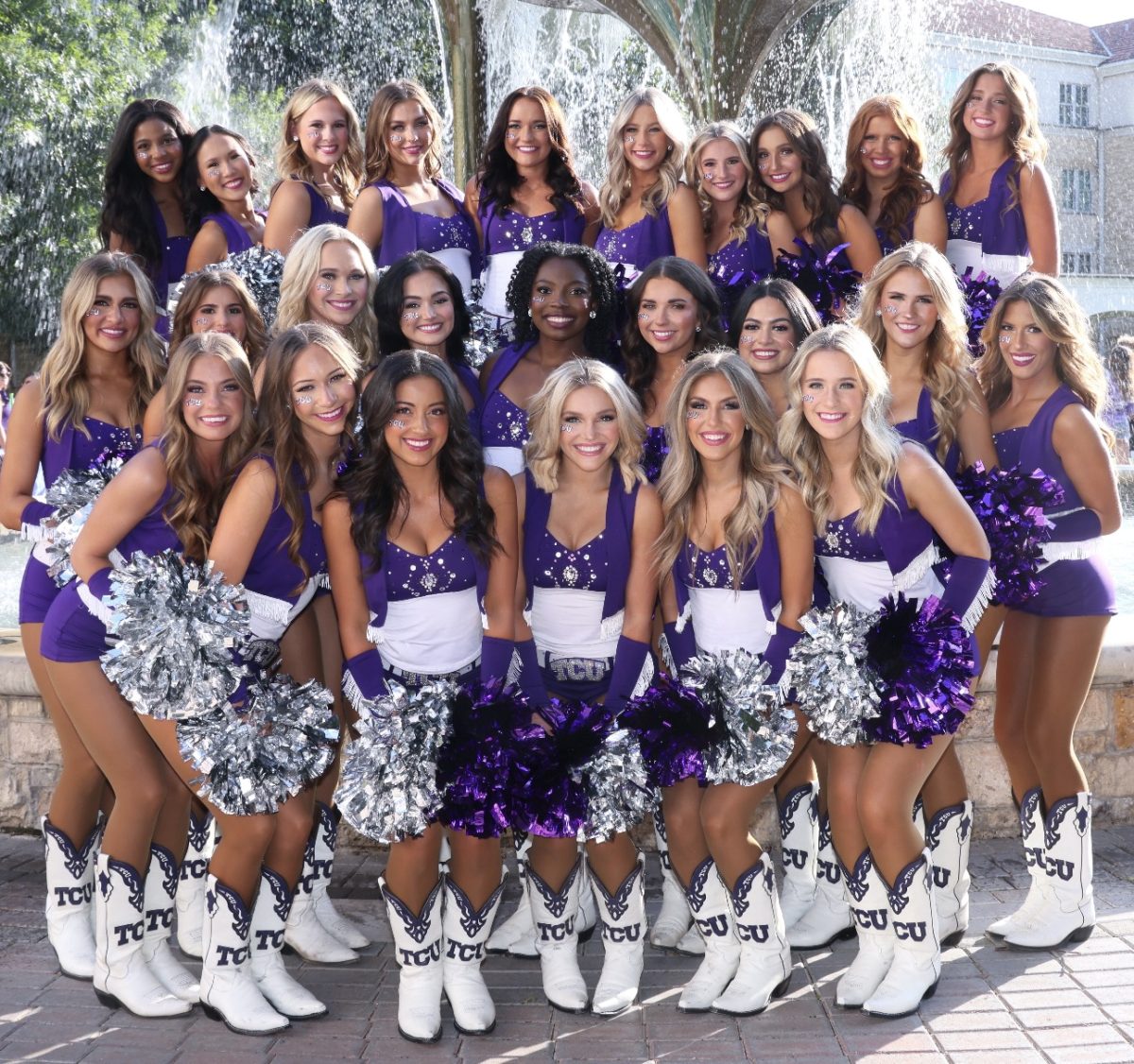 TCU Showgirls at the Frog Fountain